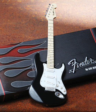 Axe Heaven- Fender Stratocaster Classic Black Finish 10 Inch Miniature Guitar Replica (Large Item, Collectible)