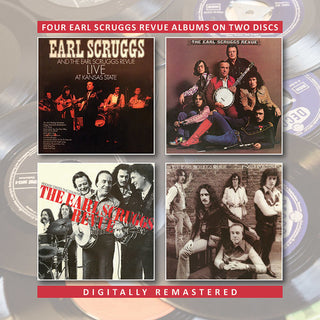 the album cover for Earl Scruggs - Live At Kansas State / Earl Scruggs Revue / Rockin Cross The Country
