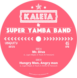 the album cover for Kaleta & Super Yamba Band - Mr. Diva / Hungry Man Angry Man