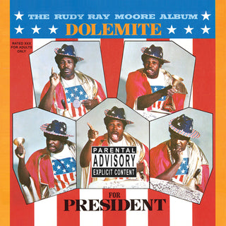 the album cover for Rudy Moore Ray - Dolemite For President