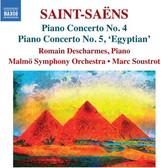 the album cover for Saens / Descharmes / Soustrot - Piano Concertos 4 & 5