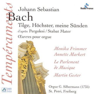 the album cover for J Bach S / Martin / Anette - Tilge Hochster Meine Sunden
