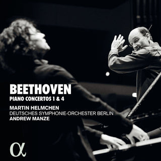 the album cover for Beethoven / Manze - Pianos Concertos 1 & 4