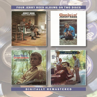 the album cover for Jerry Reed - Jerry Reed Explores Guitar Country / Cookin / Georgia Sunshine / Me &Jerry