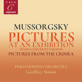 the album cover for Mussorgsky / Philharmonia Orchestra / Simon - Pictures at An Exhibition