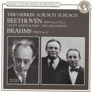 the album cover for Brahms / Beethoven / Busch - Trio Op 70 No 1
