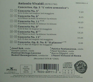 the album cover for Vivaldi / Baumgartner / Suk - Violin Ctos from