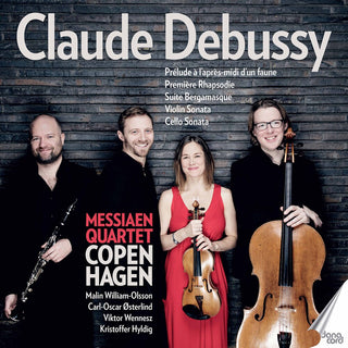the album cover for Debussy / Messiaen Quartet Copenhagen - Claude Debussy