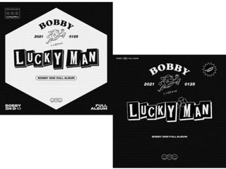 the album cover for Bobby - Lucky Man (incl. 80pg Photobook, 32pf DIY Book , Sticker, Photocard, Folded Poster, Magnetic Coupon, 4pc Sticker Set, 4pc Postca