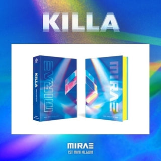 the album cover for Mirae - Killa (incl. Photobook, Photocard, Standing Card, Postcard, Mirae Card + Photo Frame)