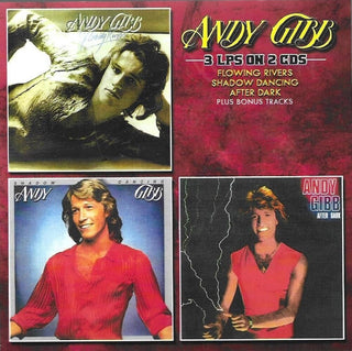 the album cover for Andy Gibb - Flowing Rivers / Shadow Dancing