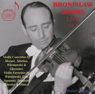 the album cover for Dinicu / Gimpel / Martin - Bronislaw Gimpel Live 1 (2pk)