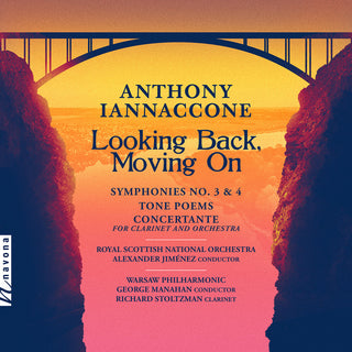 the album cover for Iannaccone / Stoltzman / Warsaw Philharmonic - Looking Back Moving On