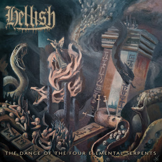 the album cover for Hellish - The Dance Of The Four Elemental Serpents