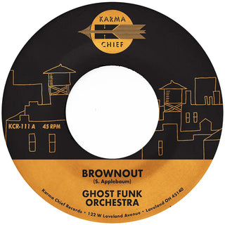 the album cover for Ghost Funk Orchestra - Brownout / Boneyard Baile [Vinyl Single]