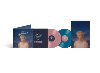 the album cover for Troye Sivan - Blue Neighbourhood 'Ten Years On' - 10th Anniversary [Blush Pink & Aqua Blue]
