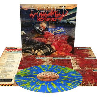 the album cover for Exhumed - Red Asphalt Mocks [Orchard Indie Exclusive Royal Blue with Splatter]