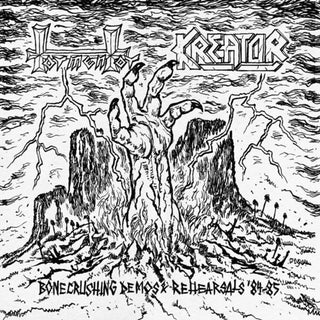 the album cover for Kreator/Tormentor - Bonecrushing Demos & Rehearsals '84-'85