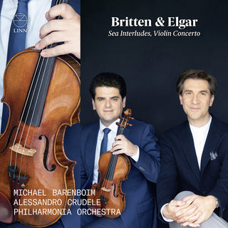 the album cover for Britten / Elgar / Philharmonia Orchestra - Sea Interludes Elgar: Violin Concerto