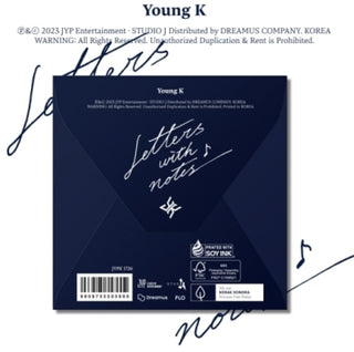 the album cover for Young K ( Day 6 ) - Letters With Notes (Digipack Ver.) (Post) (Stic)