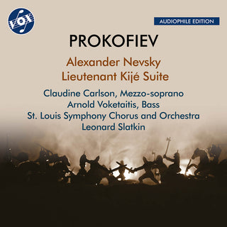 the album cover for Prokofiev / Carlson / st. Louis Symphony Orchestra - Alexander Nevsky Op. 78 Lieutenant Kije Suite