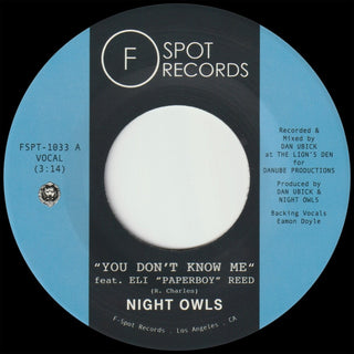 the album cover for Night Owls - You Don't Know Me B/W If You Let Me