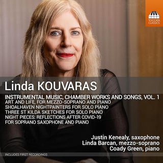 the album cover for Kouvaras / Green / Barcan - Complete Solo Piano Music & Chamber Music, Vol. 1