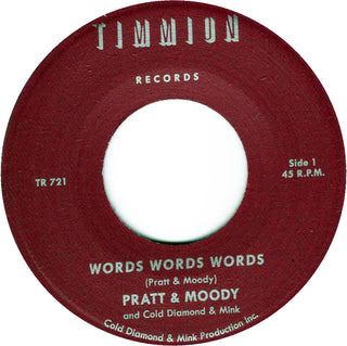 the album cover for Pratt & Moody / Cold Diamond & Mink - Words Words Words/Words Words Words (Instrumental)