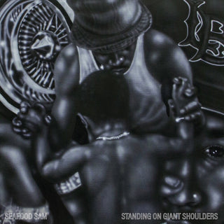 the album cover for Seafood Sam - Standing On Giant Shoulders - Cream & Orange