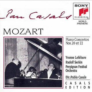the album cover for Pablo Casals - Piano Concerto Nos 20 & 22