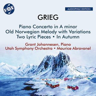 the album cover for Grieg / Johannesen - Piano Concerto In A Minor Op. 16 Two Lyric Pieces