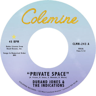 the album cover for Durand Jones  & The Indications - Private Space / Sea Of Love [Colored Vinyl]