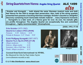 Angeles String Quartet- Korngold & Kreisler: String Quartets From Vienna (PREORDER)