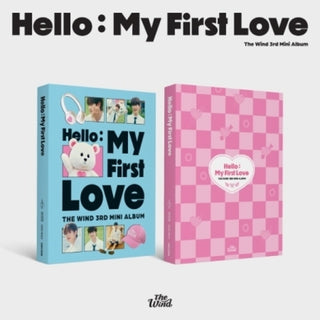 the album cover for Wind - Hello : My First Love - incl. 112pg Photobook, Envelope, Sticker, Photocard Set, Ticet, Film Photo + Poster