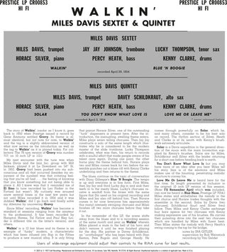 Miles Davis All Stars- Walkin' (original Jazz Classics Series)