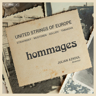 the album cover for Golijov / Mustonen / United Strings Of Europe - Hommages