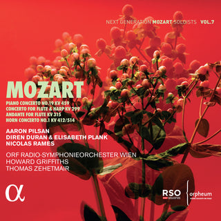 the album cover for Mozart / Pilsan / Rames / Zehetmair - Piano Concerto No. 19 Kv 459 Concerto For Flute