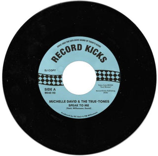 the album cover for Michelle David  & True-Tones - Speak To Me / Running