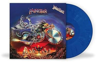 the album cover for Judas Priest - Painkiller - Nad Blue & Blue White Marble Vinyl