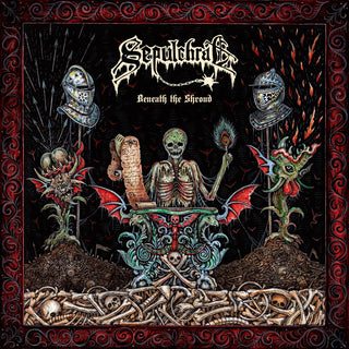 the album cover for Sepulchral - Beneath The Shroud [Clear Vinyl] (Red)