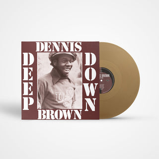 the album cover for Dennis Brown - Deep Down [Gold Colored Vinyl] (50th Anniversary Remastered Reissue)
