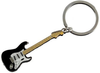 Pluginz- Pluginz - Fender - Stratocaster Keychain - Black & White Guitar (Keychain / Keyring, Black & White)