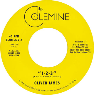the album cover for Oliver James - 1-2-3 / Nothing Is Forever