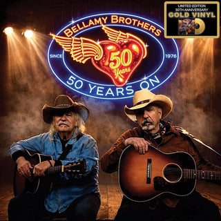 the album cover for Bellamy Brothers - 50 Years on [Limited Edition] [Gold Vinyl]
