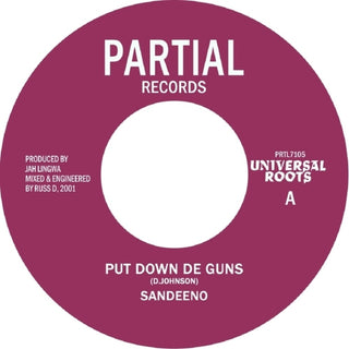 the album cover for Sandeeno - Put Down De Guns' (Ep)