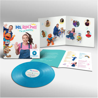 the album cover for Ms. Rachel - I'm So Happy [Eco Blue]