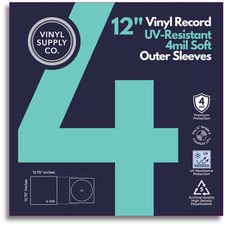 Vinyl Supply Co. 12" Vinyl Record UV-Resistant 4mil Poly Outer Sleeve (50 pack)