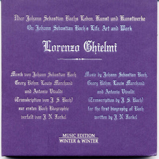 the album cover for Lorenzo Ghielmi - On Johann Sebastian Bach's Life Art & Work
