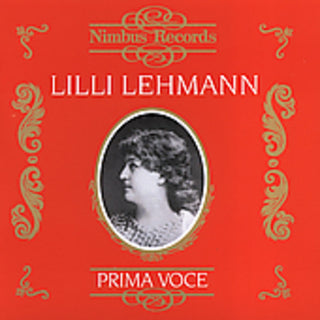 the album cover for Lilli Lehmann - Prima Voce