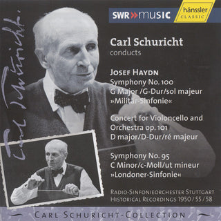 the album cover for Carl Schuricht - Symphonies 95 & 100 / Cello Concerto